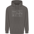 Drone Blueprint Mens 80% Cotton Hoodie Charcoal