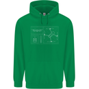 Drone Blueprint Mens 80% Cotton Hoodie Irish Green