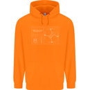 Drone Blueprint Mens 80% Cotton Hoodie Orange