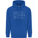Drone Blueprint Mens 80% Cotton Hoodie Royal Blue