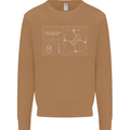 Drone Blueprint Mens Sweatshirt Jumper Caramel Latte