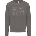 Drone Blueprint Mens Sweatshirt Jumper Charcoal