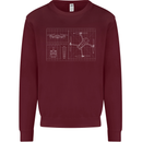 Drone Blueprint Mens Sweatshirt Jumper Maroon