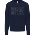 Drone Blueprint Mens Sweatshirt Jumper Navy Blue