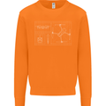 Drone Blueprint Mens Sweatshirt Jumper Orange