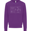 Drone Blueprint Mens Sweatshirt Jumper Purple