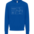 Drone Blueprint Mens Sweatshirt Jumper Royal Blue