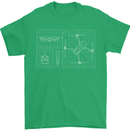 Drone Blueprint Mens T-Shirt Cotton Gildan Irish Green