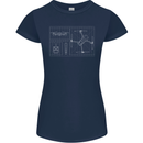 Drone Blueprint Womens Petite Cut T-Shirt Navy Blue