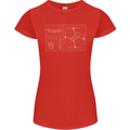 Drone Blueprint Womens Petite Cut T-Shirt Red