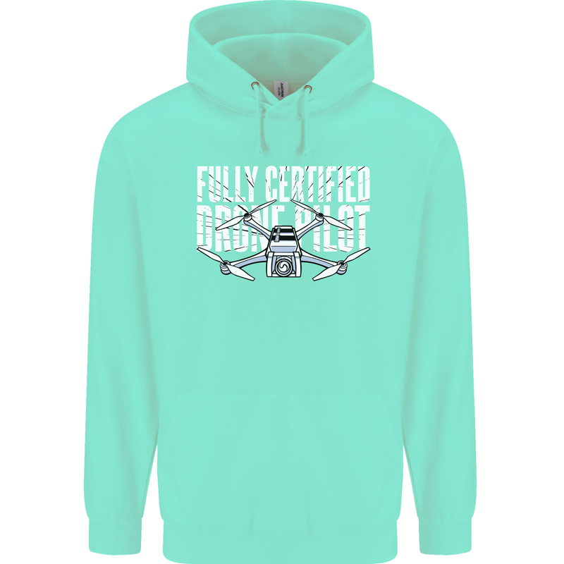 Drone Pilot Childrens Kids Hoodie Peppermint