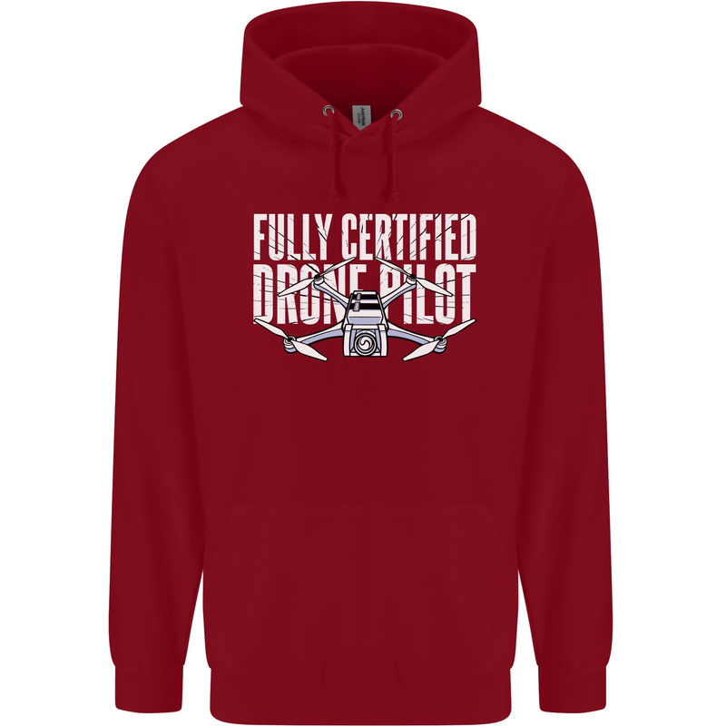 Drone Pilot Childrens Kids Hoodie Red
