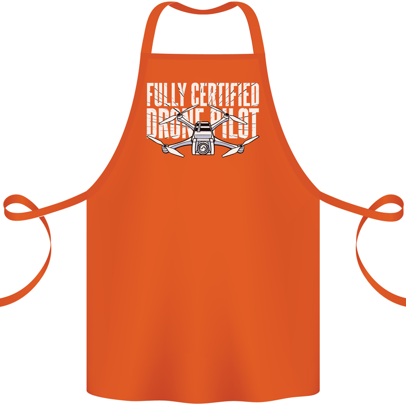 Drone Pilot Cotton Apron 100% Organic Orange