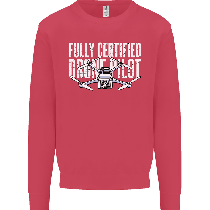 Drone Pilot Kids Sweatshirt Jumper Heliconia