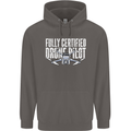 Drone Pilot Mens 80% Cotton Hoodie Charcoal