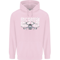 Drone Pilot Mens 80% Cotton Hoodie Light Pink