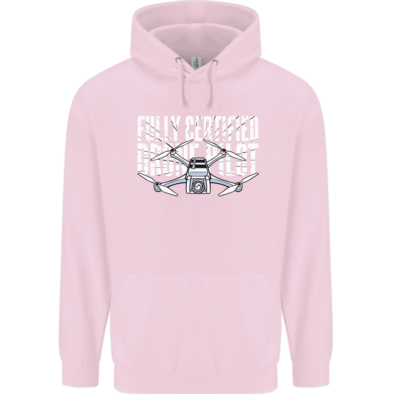 Drone Pilot Mens 80% Cotton Hoodie Light Pink