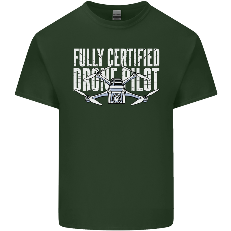 Drone Pilot Mens Cotton T-Shirt Tee Top Forest Green