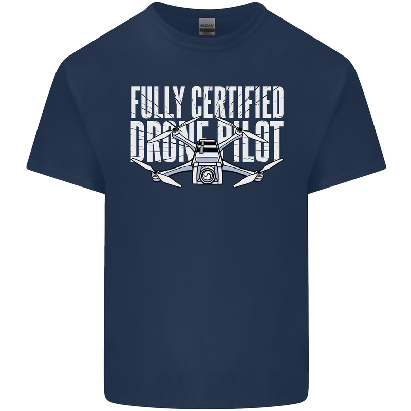 Drone Pilot Mens Cotton T-Shirt Tee Top Navy Blue