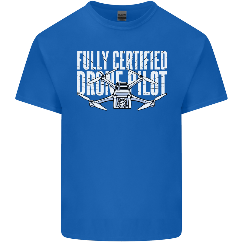 Drone Pilot Mens Cotton T-Shirt Tee Top Royal Blue