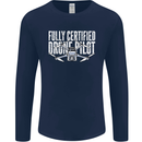 Drone Pilot Mens Long Sleeve T-Shirt Navy Blue