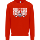 Drone Pilot Mens Sweatshirt Jumper Bright Red