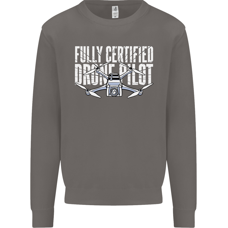Drone Pilot Mens Sweatshirt Jumper Charcoal
