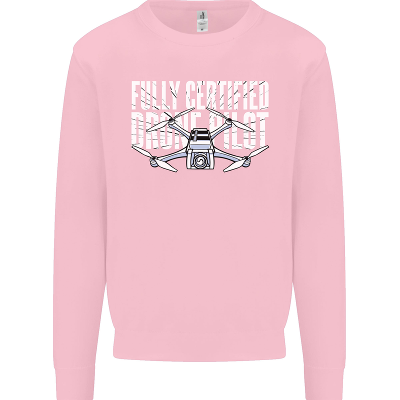 Drone Pilot Mens Sweatshirt Jumper Light Pink