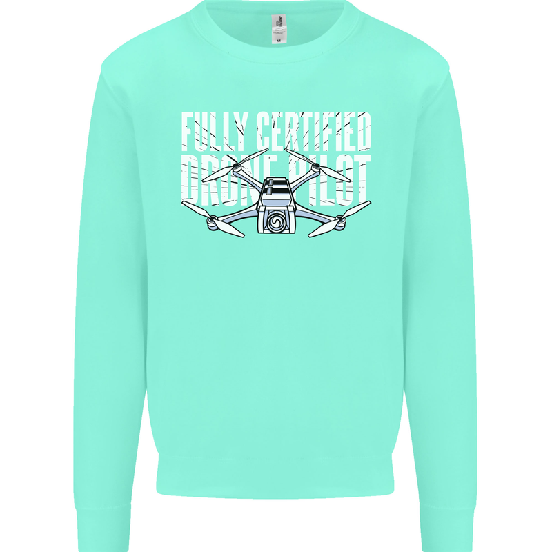 Drone Pilot Mens Sweatshirt Jumper Peppermint