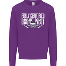 Drone Pilot Mens Sweatshirt Jumper Purple