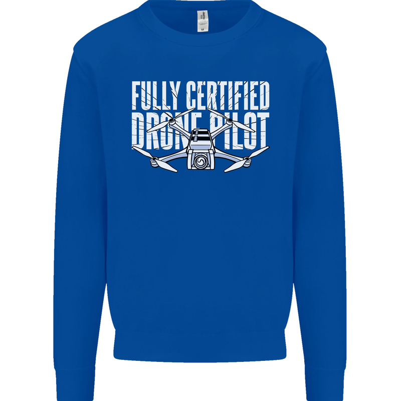 Drone Pilot Mens Sweatshirt Jumper Royal Blue