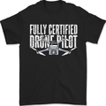 Drone Pilot Mens T-Shirt 100% Cotton Black