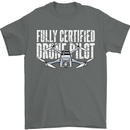 Drone Pilot Mens T-Shirt 100% Cotton Charcoal