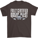 Drone Pilot Mens T-Shirt 100% Cotton Dark Chocolate