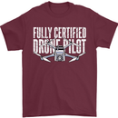 Drone Pilot Mens T-Shirt 100% Cotton Maroon