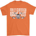 Drone Pilot Mens T-Shirt 100% Cotton Orange