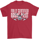 Drone Pilot Mens T-Shirt 100% Cotton Red