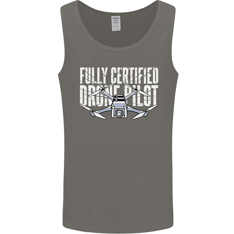 Drone Pilot Mens Vest Tank Top Charcoal