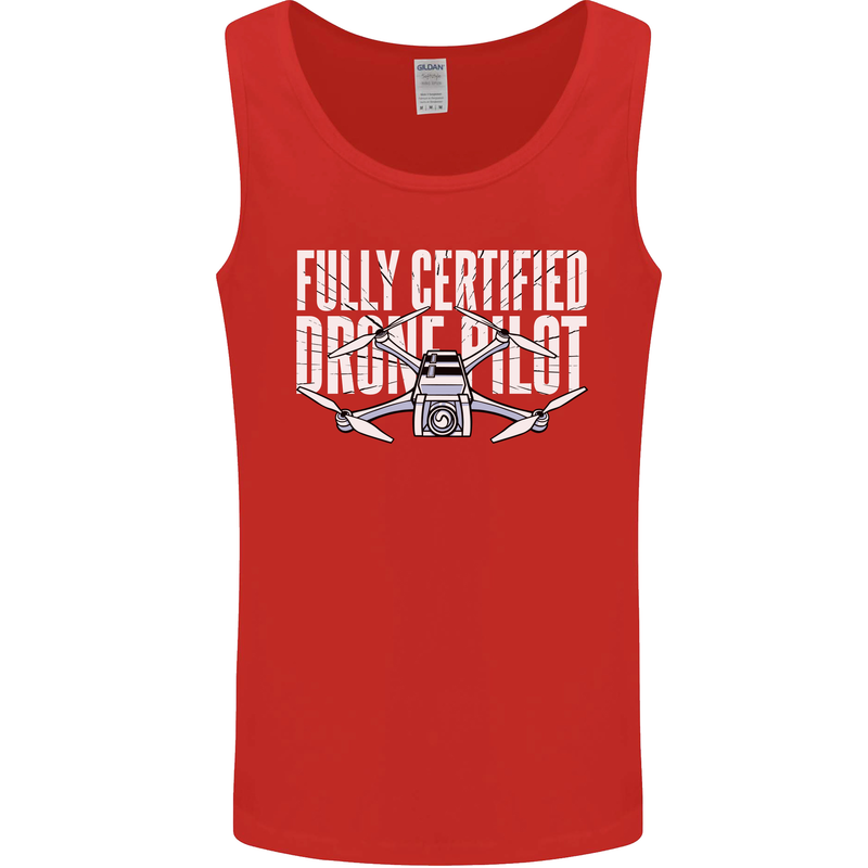 Drone Pilot Mens Vest Tank Top Red