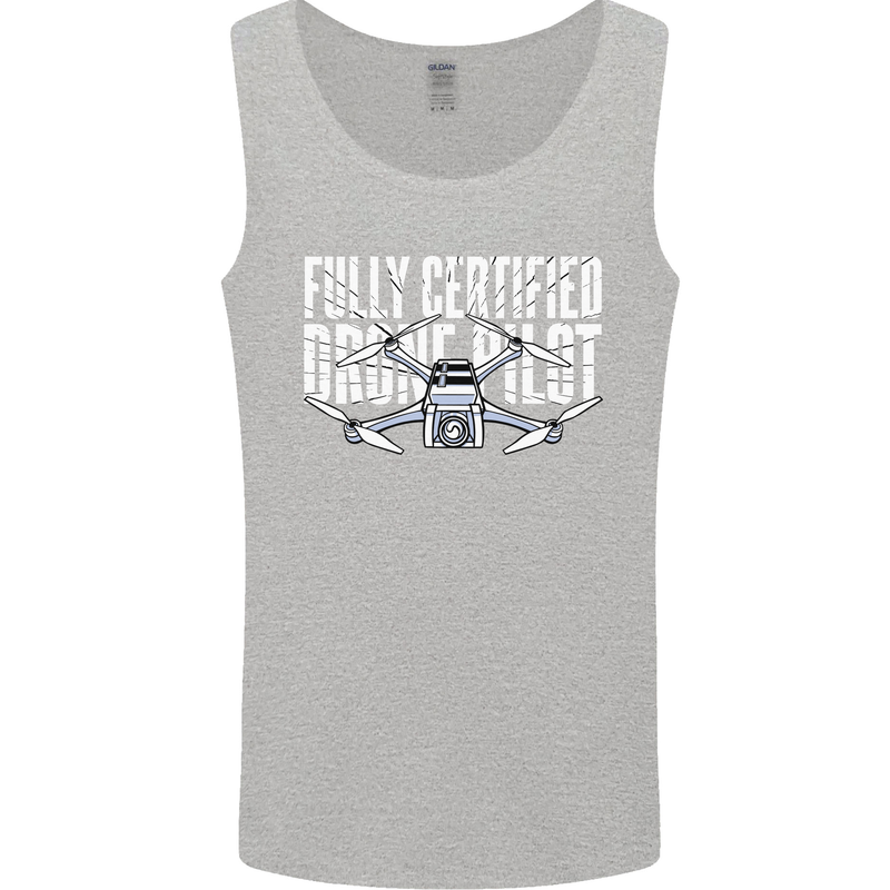 Drone Pilot Mens Vest Tank Top Sports Grey
