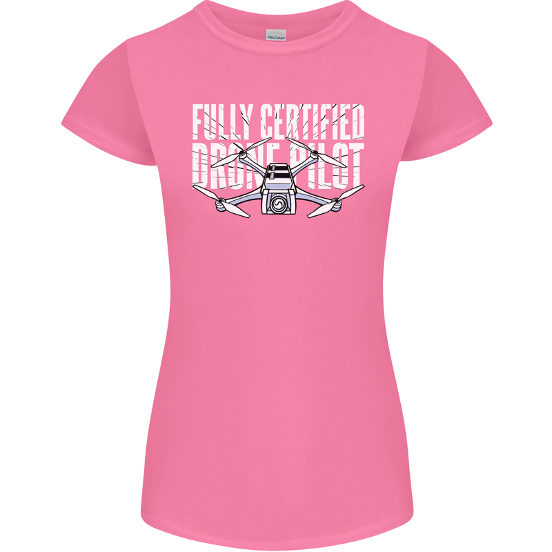 Drone Pilot Womens Petite Cut T-Shirt Azalea