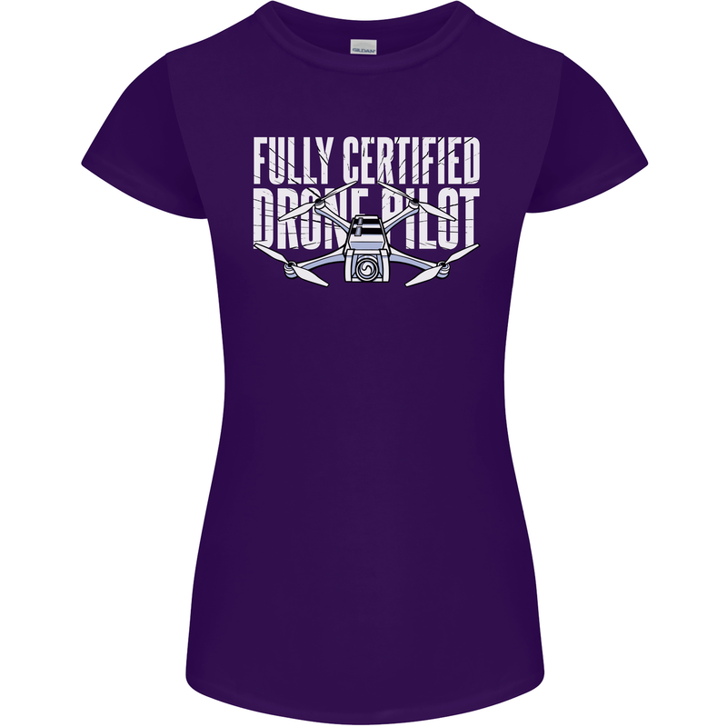 Drone Pilot Womens Petite Cut T-Shirt Purple