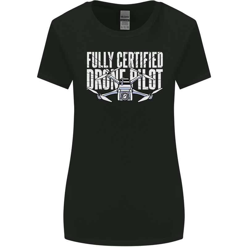 Drone Pilot Womens Wider Cut T-Shirt Black