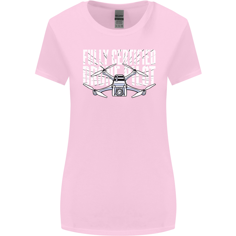 Drone Pilot Womens Wider Cut T-Shirt Light Pink