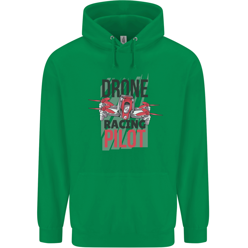 Drone Racing Pilot Childrens Kids Hoodie Irish Green