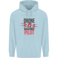 Drone Racing Pilot Childrens Kids Hoodie Light Blue