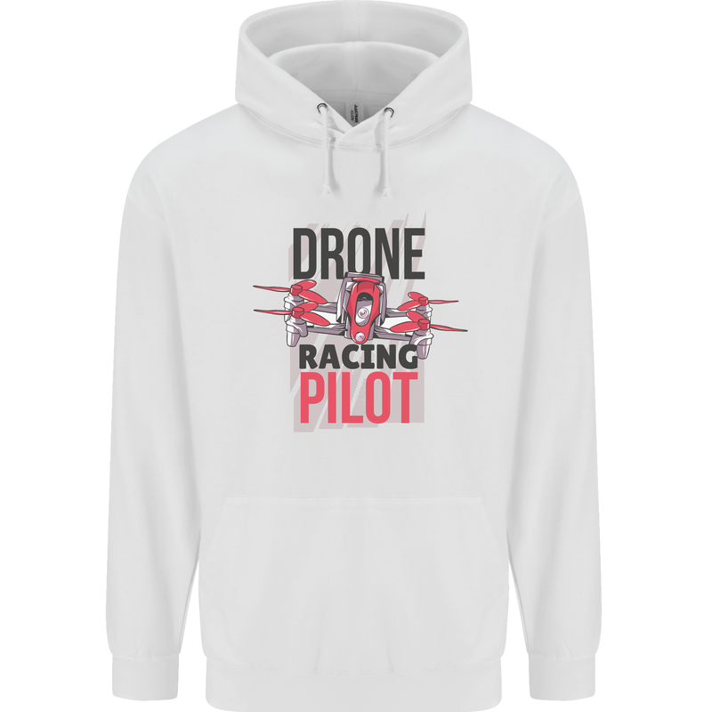Drone Racing Pilot Childrens Kids Hoodie White
