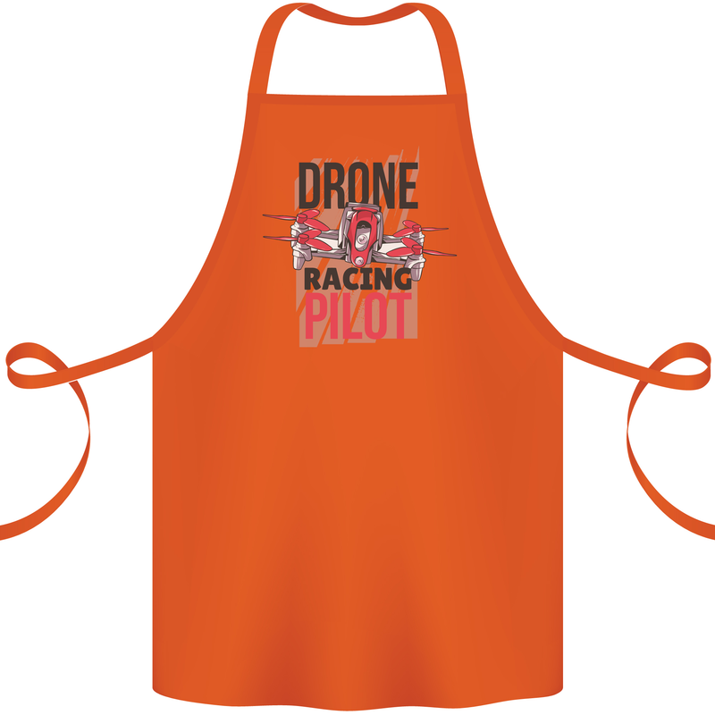 Drone Racing Pilot Cotton Apron 100% Organic Orange