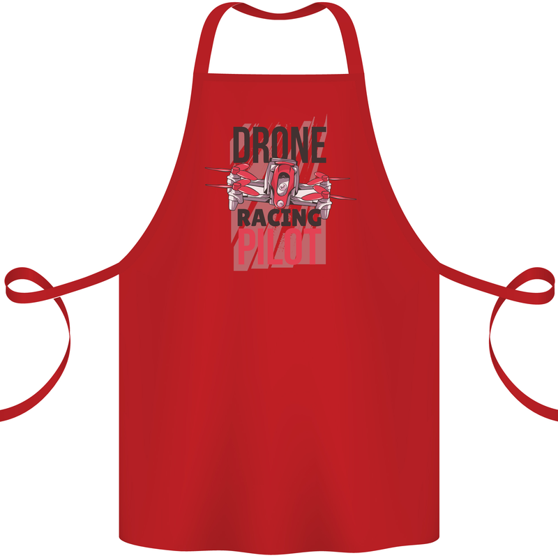 Drone Racing Pilot Cotton Apron 100% Organic Red