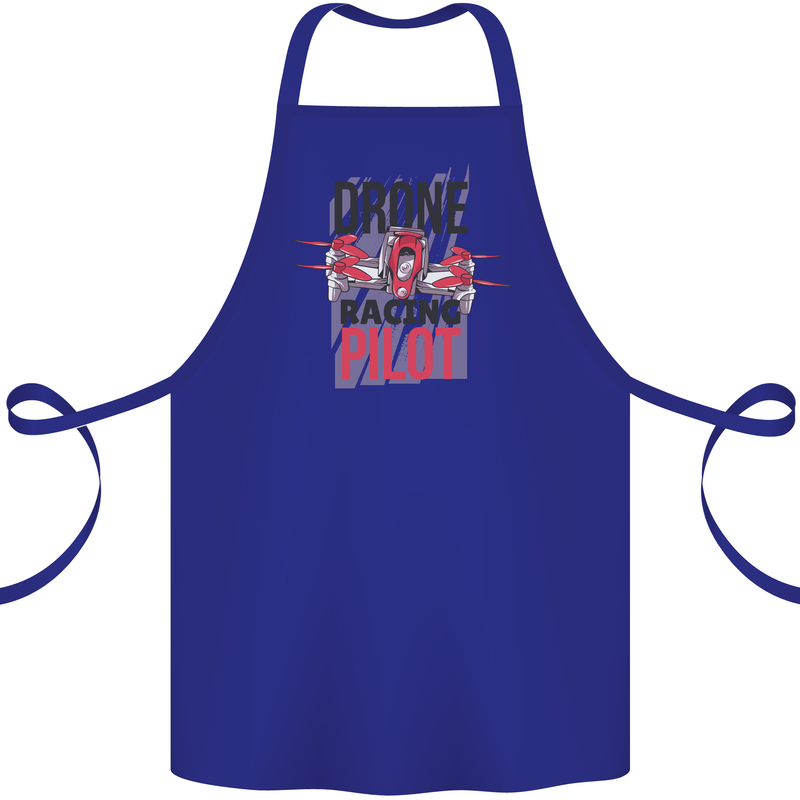 Drone Racing Pilot Cotton Apron 100% Organic Royal Blue